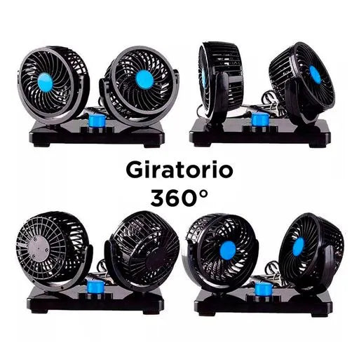 VENTILADOR DOBLE PARA AUTO 360°