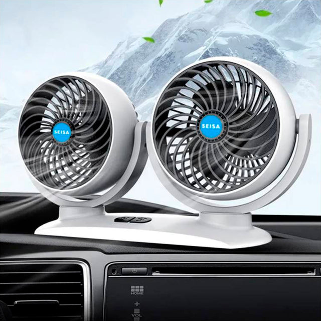 VENTILADOR DOBLE PARA AUTO 360°